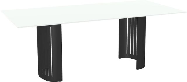 Amisco Customizable Rachel 84" Rectangular Dining Table with 0.5" White Glass Top-0