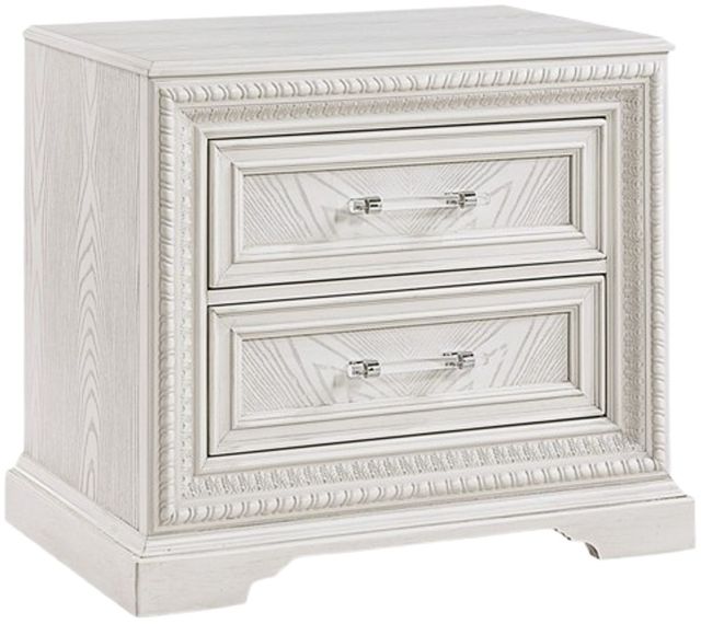 Crown Mark Alexandria Antique White Nightstand-0
