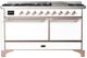 Ilve® Majestic III 60" White Pro Style Dual Fuel Liquid Propane Range with Solid Door and Copper Trim-0