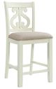 Elements International Stone White Swirl Back Counter Side Chair-0