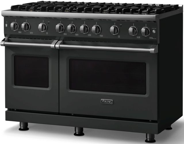 Viking® 5 Series 48" Antique Bronze Pro Style Gas (LP) Range with Polished Chrome Trim-2