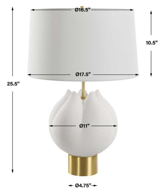 Uttermost® In Bloom White Table Lamp-3