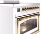 Ilve® Nostalgie II Noblesse 36'' Custom RAL Color Pro Style Induction Range with Brass Trim-4