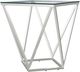Coaster® Brittania 3-Piece Tempered Glass Top Occasional Table with Nickel Base Set-4