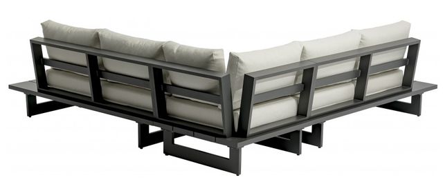 Meridian Furniture Maldives 3-Piece Cream/Gray Aluminum/Fabric Outdoor Modular Sectional-3