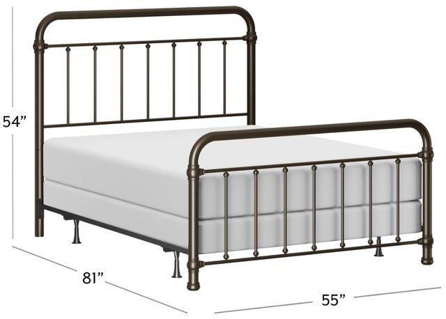 HH2 Home Kirkland Black 55" Queen Metal Rod Bed-3