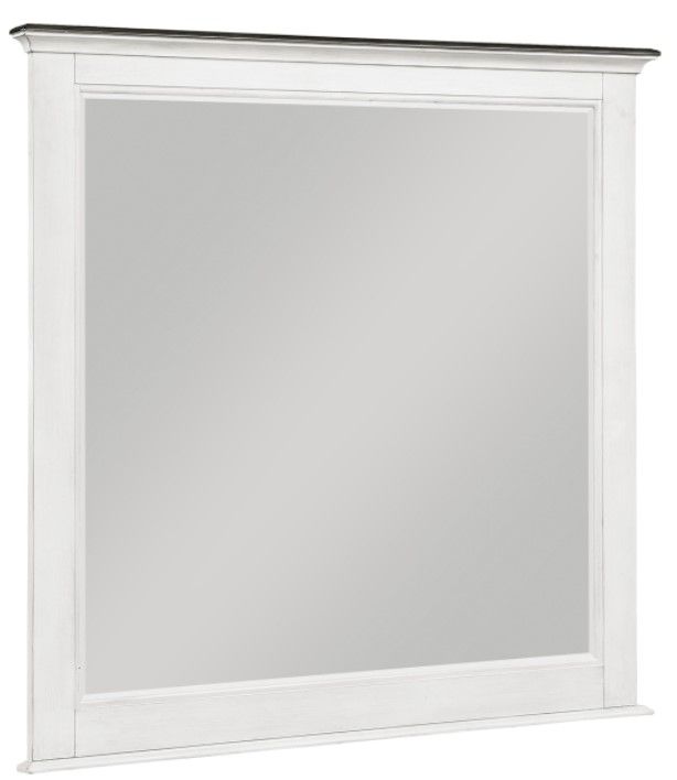 Mazin Furniture Chesterton Antique White/Dark Brown Mirror-1