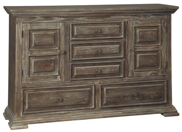 Signature Design by Ashley® Wyndahl 4-Piece Rustic Brown California King Panel Bed Set-3