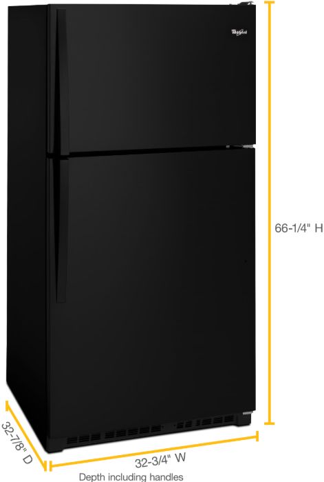 Whirlpool® 33" 20.5 Cu. Ft. Black Top Freezer Refrigerator-2