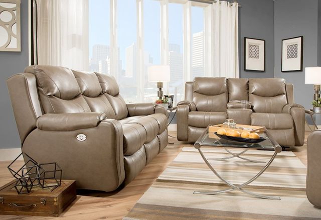 Southern Motion™ Customizable Marvel Manual Double Reclining Loveseat with Console-1