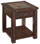 Magnussen Home® Roanoke Cherry Chairside Square End Table with Slate Top -0