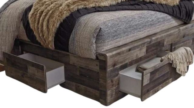 Benchcraft® Derekson Multi Gray King 6-Drawer Storage Panel Bed-2