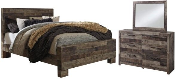 Benchcraft® Derekson 3-Piece Multi Gray Full Panel Bed Set-0