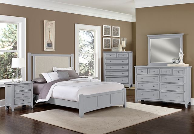 Vaughan-Bassett Bonanza Gray King Upholstered Panel Bed-1
