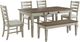 Elements International Farmington 6-Piece Light Beige/Medium Brown/Washed Stone Dining Set-0