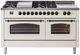 Ilve® Nostalgie II Series 60" Antique White Pro Style Dual Fuel Range-0