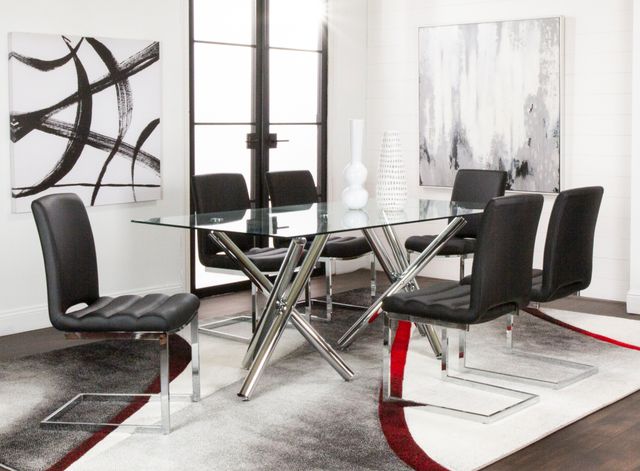 Cramco Mantis Glass Top Dining Table with Chrome Base-4