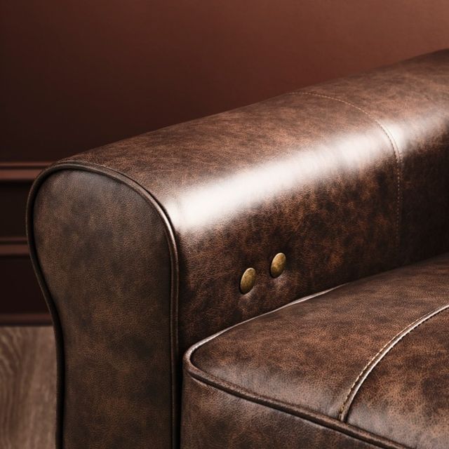 Best® Home Furnishings Customizable Weston Coll. Leather Manual Reclining Sofa with Honey Birch Legs-2