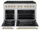 ZLINE Autograph Edition Paramount 48" 6.7 Cu. Ft. Satin Stainless Steel Dual Fuel Range with 8 Burner DuoPro™ Cooktop and Dual Ovens with White Matte Doors and Polished Gold Accents-4