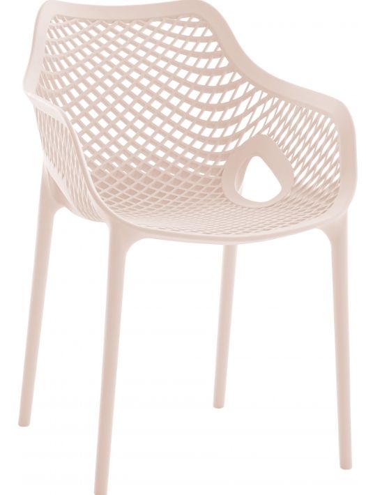 Meridian Furniture Mykonos Pink Plastic Outdoor Patio Dining Chair-0