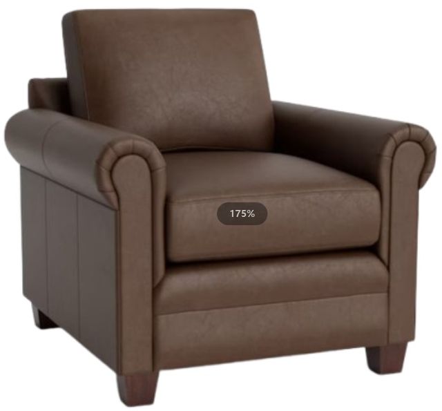 Bassett® Furniture Customizable Carolina Leather Panel Arm Chair-0
