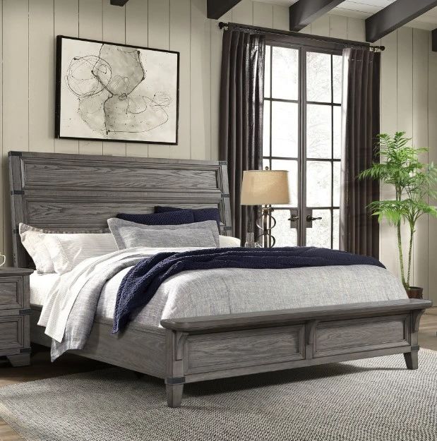 Intercon Forge Wire Brushed Steel Gray King Panel Bed-1