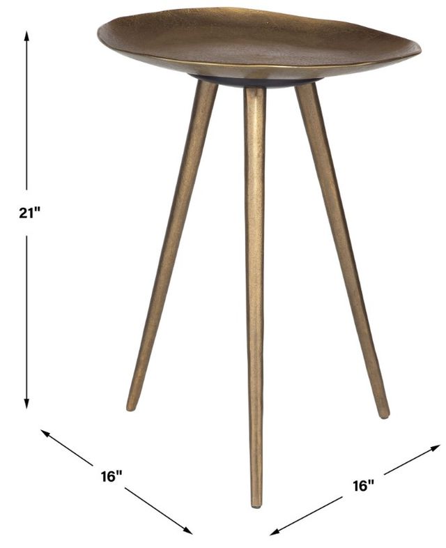 Uttermost® Lily Pad Antique Brass Accent Table-2