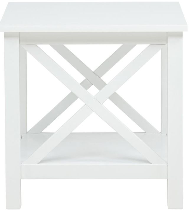 Coaster® Skyview White Square End Table with Shelf-2