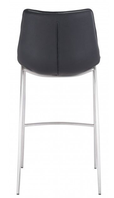 Zuo® Modern Magnus Black/Silver Bar Chair-1