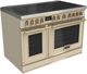 Fulgor Milano® Evoque 400 Series 48” Glossy Ivory Pro Style Induction Range with Brushed Brass Trim-0