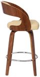 Armen Living Shelly 4-Piece Cream/Walnut Counter Stool Set-3