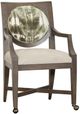 Fairfield® Customizable Rocco Leather Dining Arm Chair with 2 Casters-0