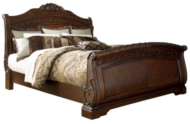 Millennium® by Ashley® North Shore 5-Piece Dark Brown California King Sleigh Bed Set-1