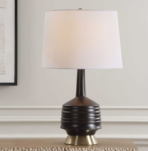 Uttermost® Foster Black Glaze Table Lamp-1
