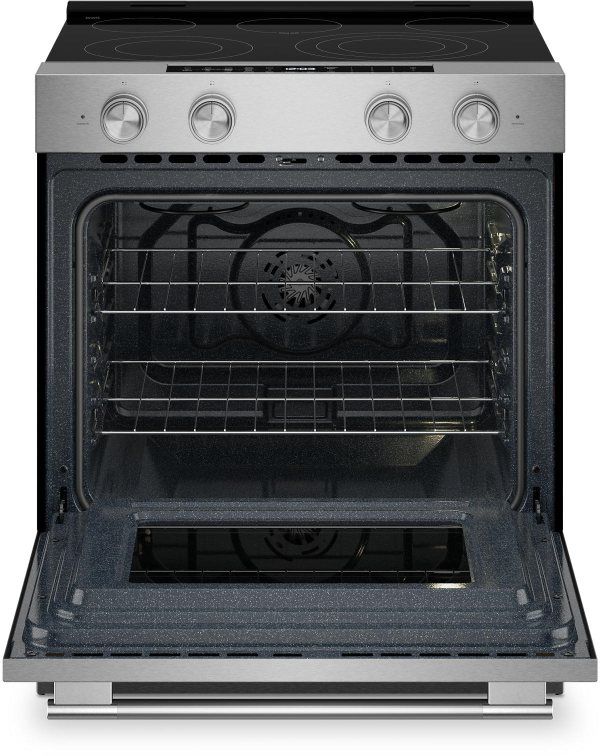 KitchenAid® 30" 5-Burner PrintShield™ Stainless Finish Glass-Top Slide-In Electric Range-1