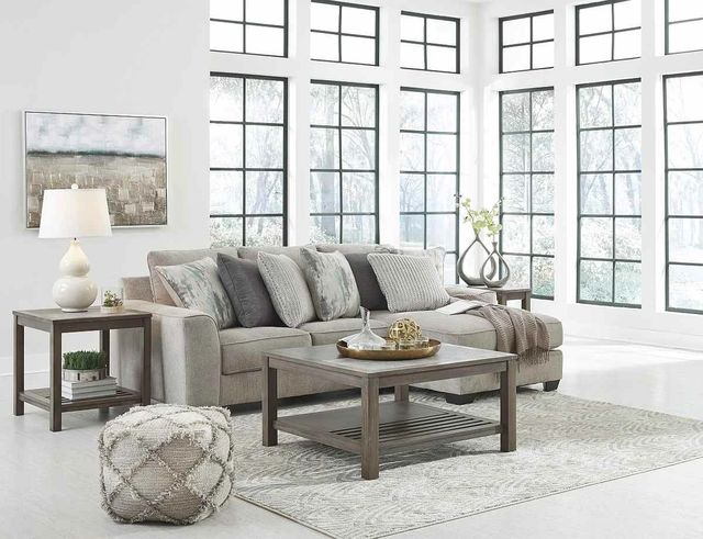 Benchcraft® Ardsley 2-Piece Pewter Right-Arm Facing Chaise Sectional-1