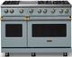 Viking® 5 Series 48" Novembery Sky Pro Style Gas (LP) Range with Brushed Brass Trim-0