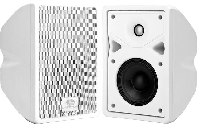 Crestron® Saros® 4” White Surface Mount Indoor/Outdoor Speaker