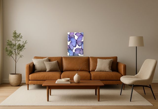 Classy Living Ethereal Violet Butterflies Wall Art-1