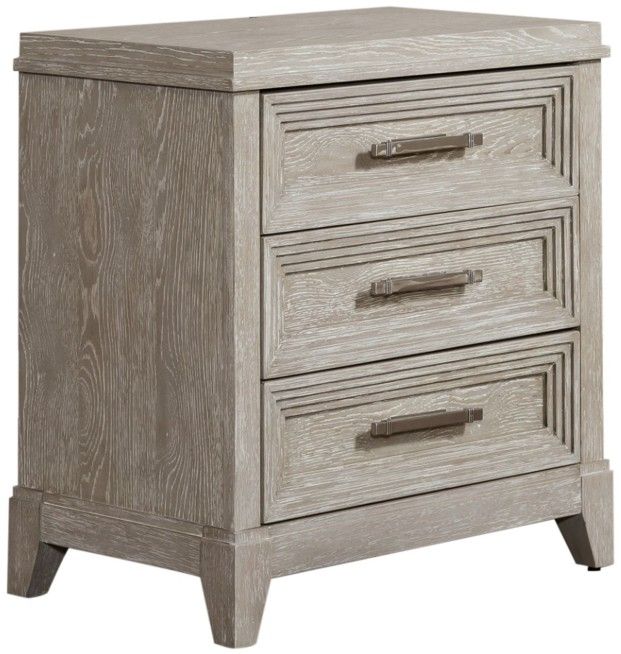 Liberty Furniture Belmar Silver Champagne/Washed Taupe Nightstand-0