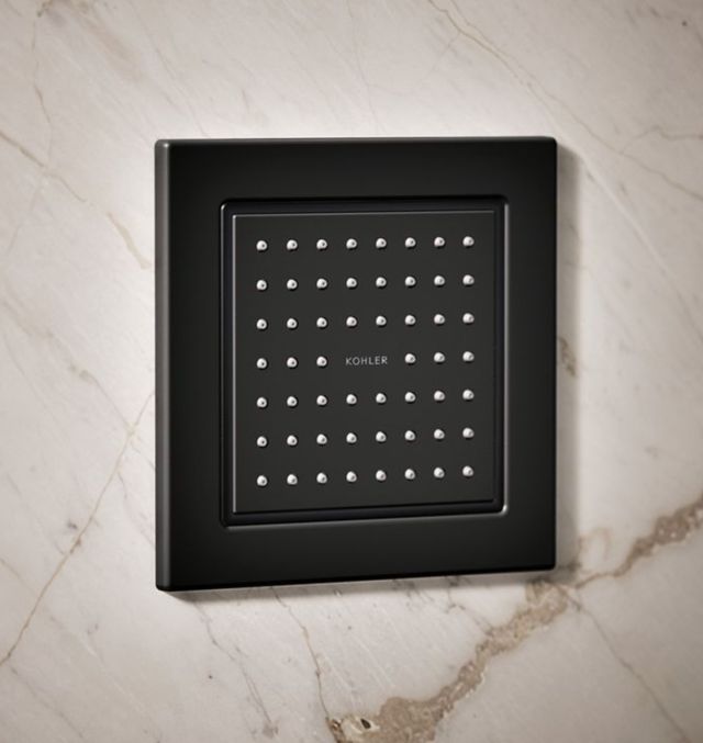 KOHLER® WaterTile® Matte Black 2.5 GPM Square 54-Nozzle Single-Function Body Spray-1