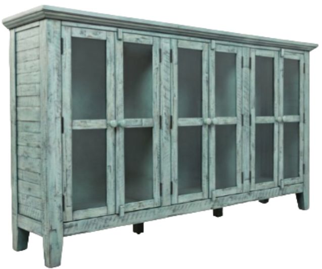 Jofran Inc. Rustic Shores Surfside Blue 6-Door Accent Cabinet-0