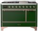 Ilve® Majestic III 48" Emerald Green Pro Style Dual Fuel Liquid Propane Range with Solid Door and Copper Trim-0
