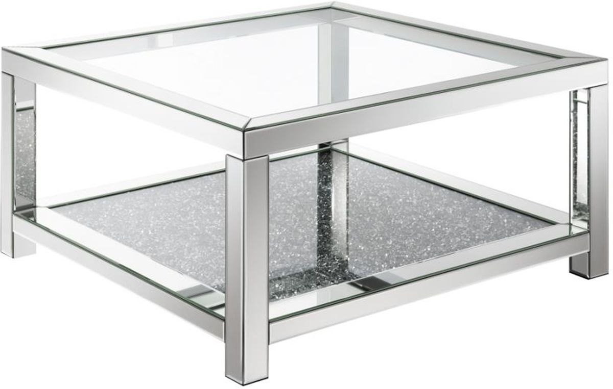 Coaster® Valentina Glass Top Mirror Beveled Coffee Table