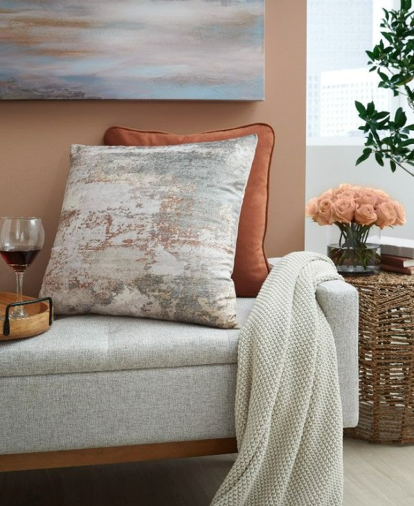 Signature Design by Ashley® Edinfielders Cream/Gray/Rust Pillow-3