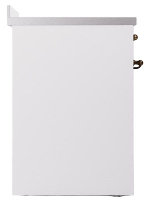 Ilve® Nostalgie II Noblesse 30'' White Pro Style Induction Range with Brass Trim-2