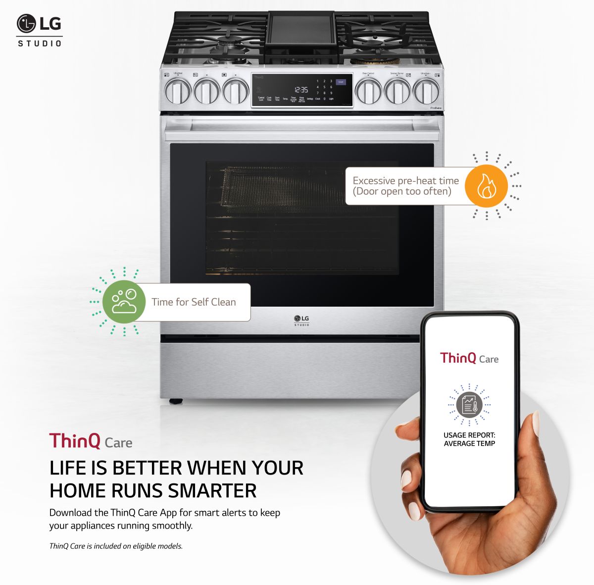 LG Studio 30" Stainless Steel Slide In Dual Fuel Range - Thumbnail 3