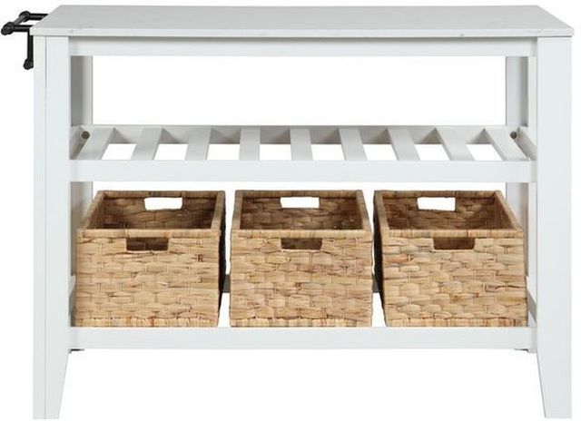 ACME Furniture Sezye Marble Top Kitchen Island with White Base-1