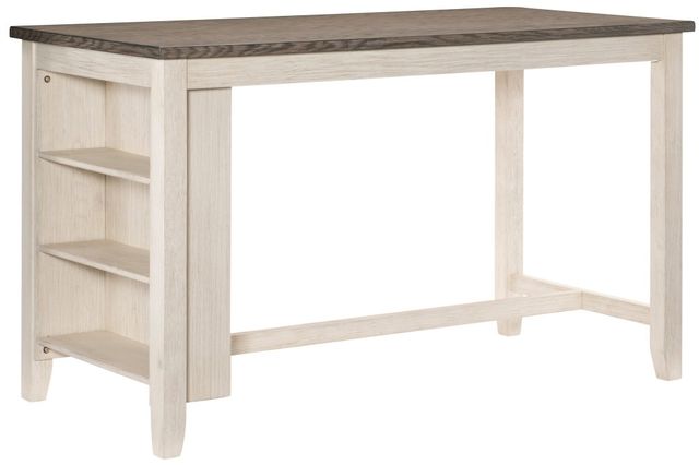 Mazin Furniture Timbre Antique White Counter Height Table with Rosy Brown Top -2