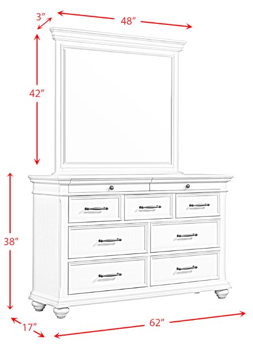 Elements International Slater 4-Piece Antique White King Platform Bedroom Set-1